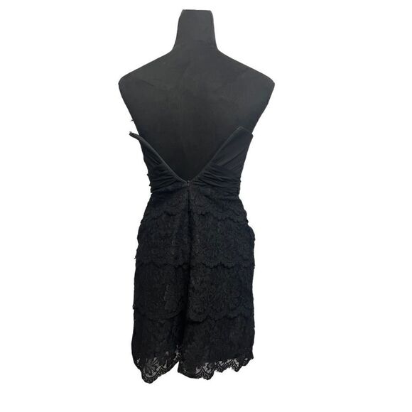 David's Bridal Strapless with Lace Dress Black - Picture 3 of 7